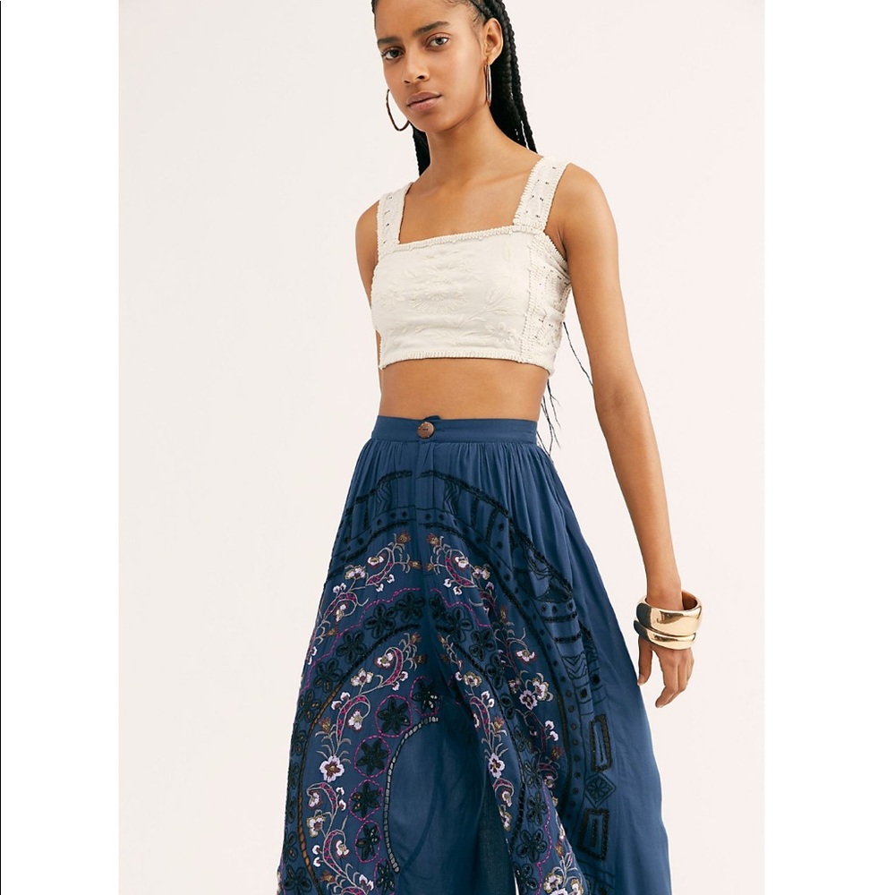 Free People Bali Embroidered Cutout Pants - Picture 3 of 3